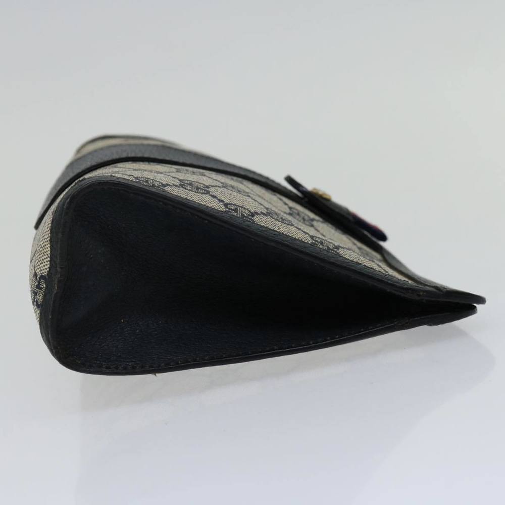 GUCCI GG Supreme Sherry Line Clutch Bag PVC Navy Red 89 01 032 Auth 66429 - Picture 4 of 16